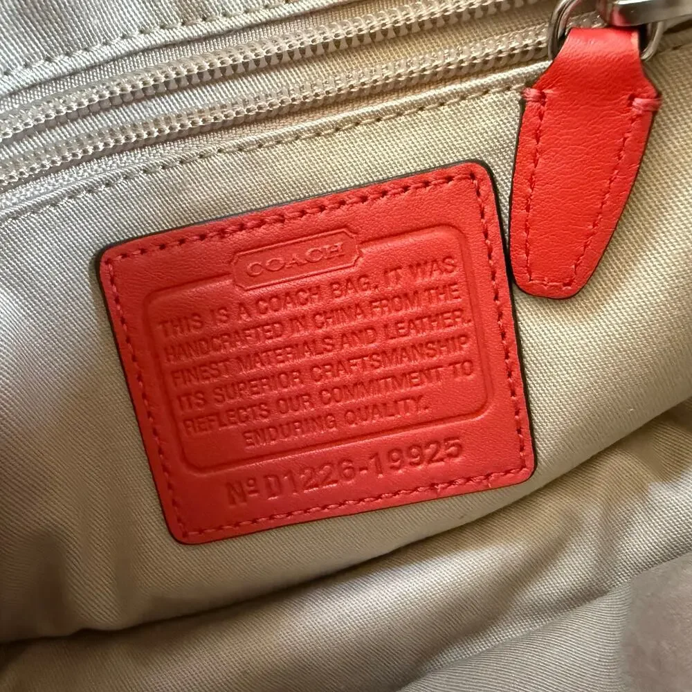 Coach Legacy Amanda 19925 Coral Red Leather Flap Crossbody Tassel Bag